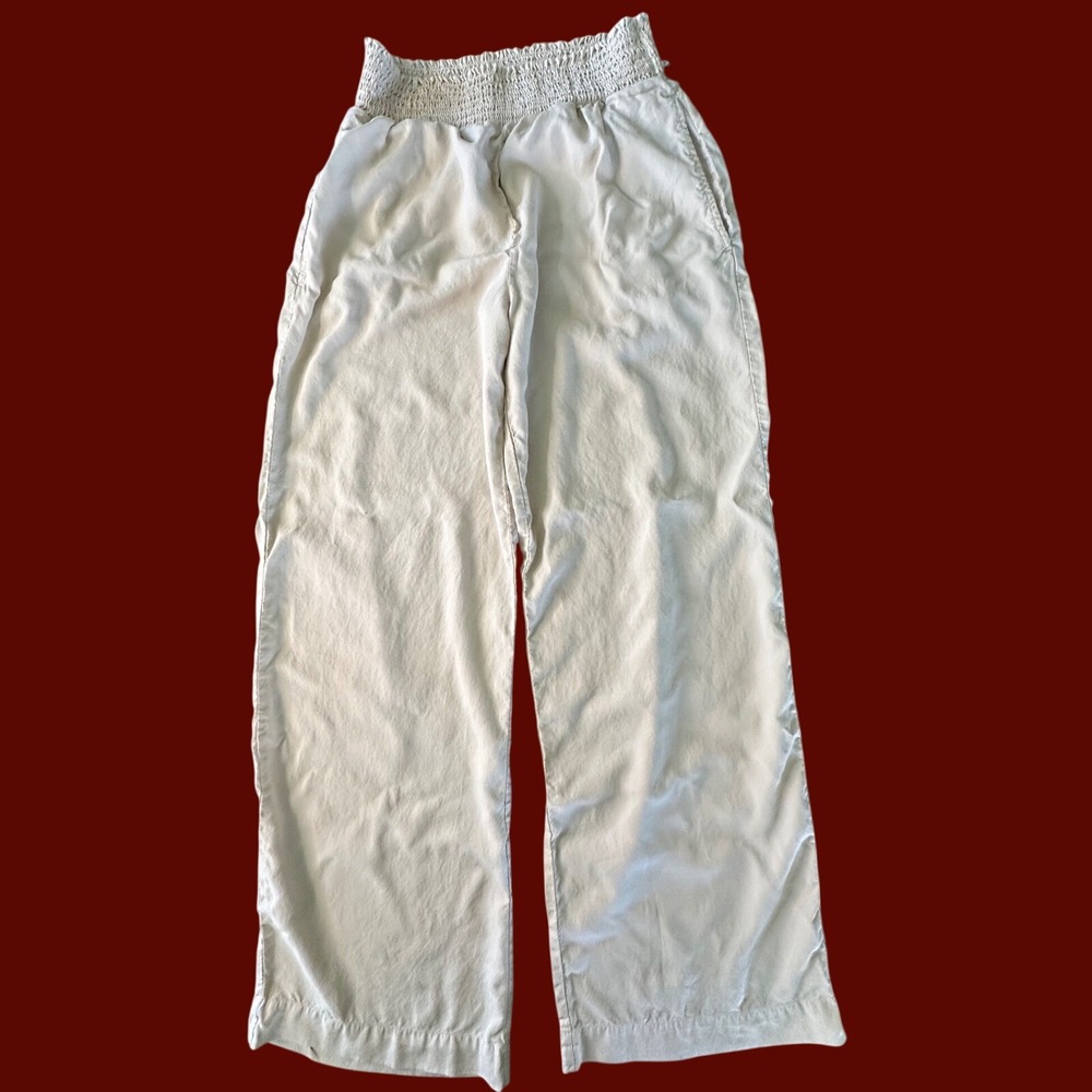 Cloth & Stone Womens Beige Tencel Wide Leg Smocked Waist Pants C3051-654-303 S